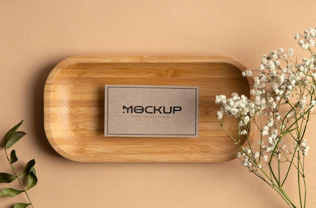 Kraft paper visit card mockup