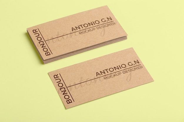 Kraft paper visit card mockup