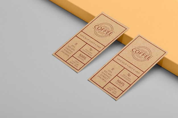 PSD kraft paper visit card mockup