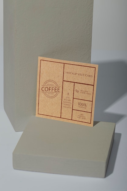 PSD kraft paper visit card mockup