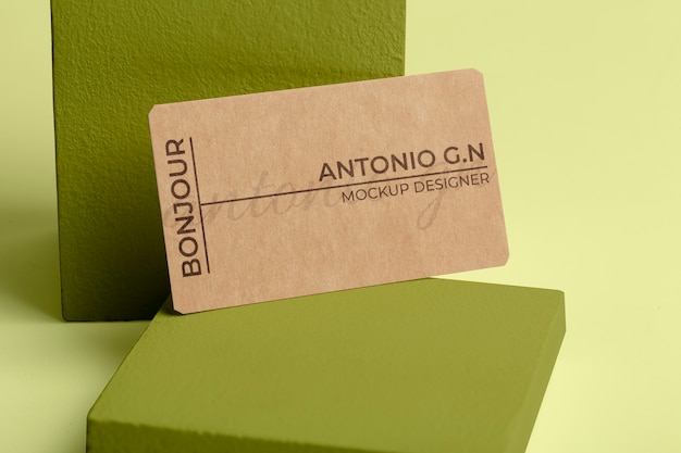 PSD kraft paper visit card mockup