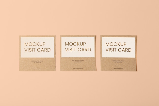 PSD mockup di biglietto da visita in carta kraft