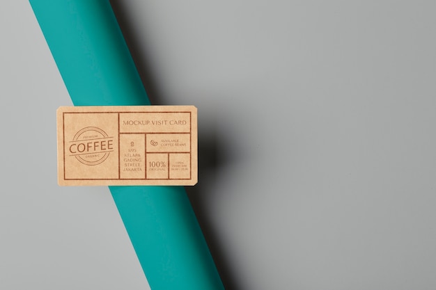 PSD kraft paper visit card mockup