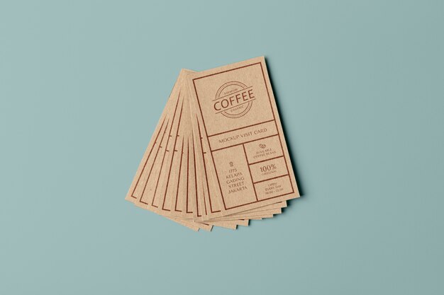 Mockup di biglietto da visita in carta kraft