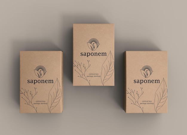 Mockup del pacchetto di scatola di sapone kraft