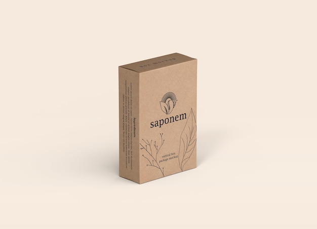 Kraft soap box package mockup