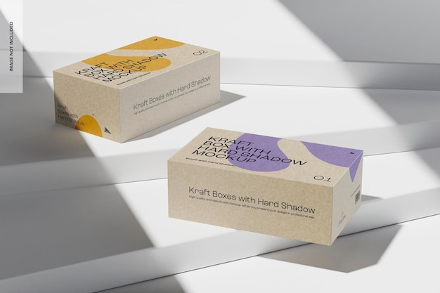 Kraftboxen met Hard Shadow Mockup, op Podium