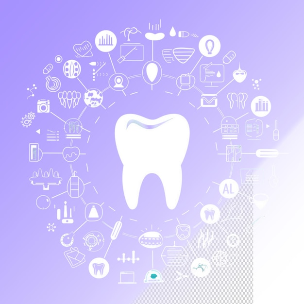 Krąg Ikon Dentystycznych Z Białym Zębem