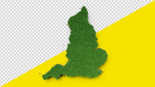 PSD kraj anglia mapa trawy i tekstury gruntu ilustracja 3d