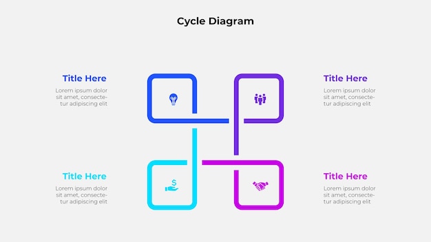 Kreativ infografik med firkanter, forretning og statistik – diagram med fire trin