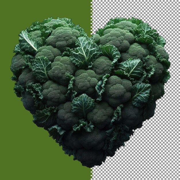 PSD kreatywna aranżacja serca z brokułem png