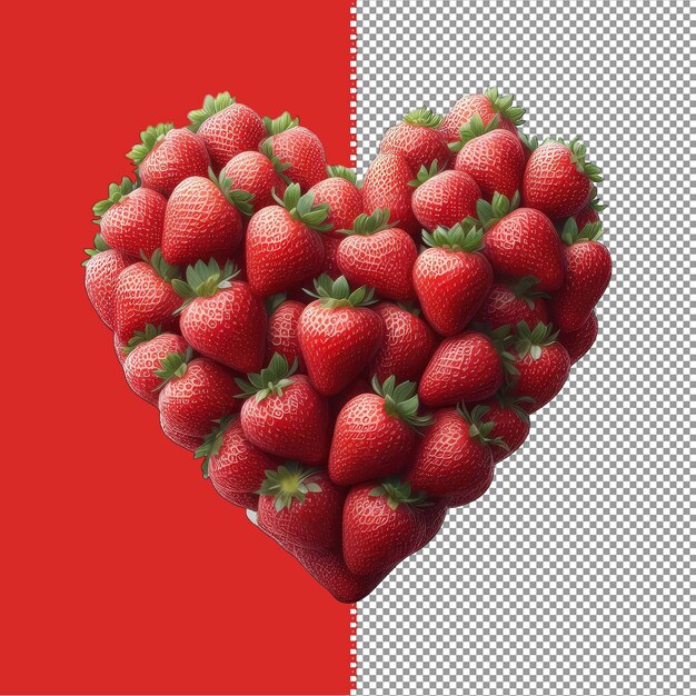 PSD kreatywna aranżacja strawberry heart png