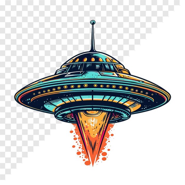 PSD kreatywna ilustracja ufo