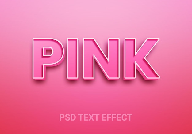 Kreatywne, edytowalne efekty tekstowe z jednolitym różowym konturem