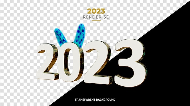 PSD kreatywne uszy królika 2023 3d