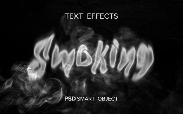 PSD kreatywny efekt tekstowy dymu
