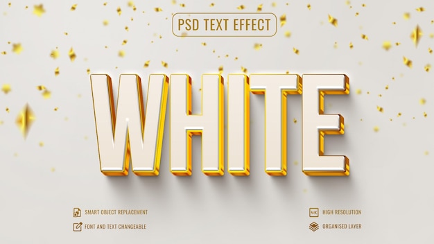 Kreatywny Efekt Tekstowy Z Białego Złota W Stylu Czcionki Premium Psd