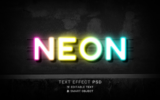 PSD kreatywny efekt tekstu neonowego
