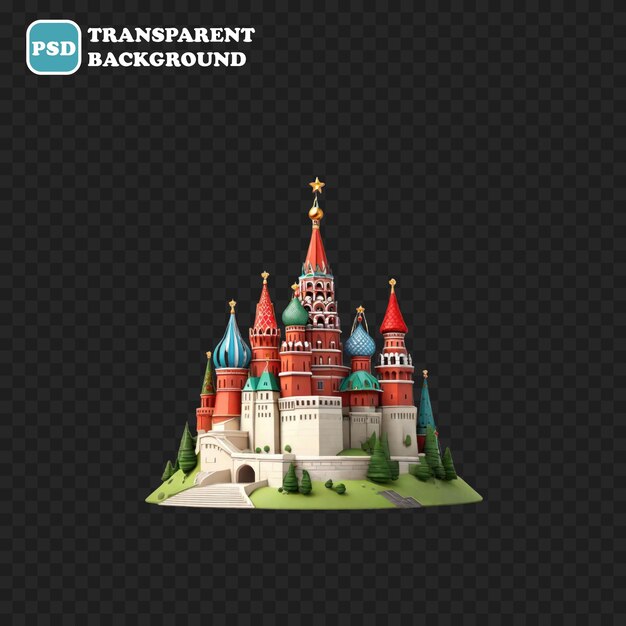 PSD kremlin icon isolated 3d render illustration