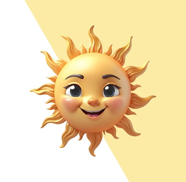 PSD kreskówka 3d szczęśliwe słońce