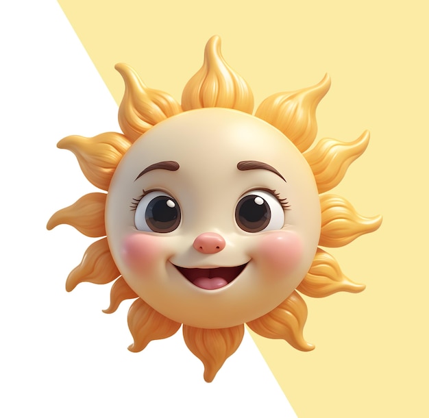PSD kreskówka 3d szczęśliwe słońce