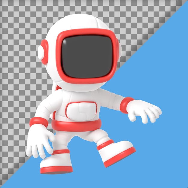 Kreskówka astronauta ilustracja renderowania 3D