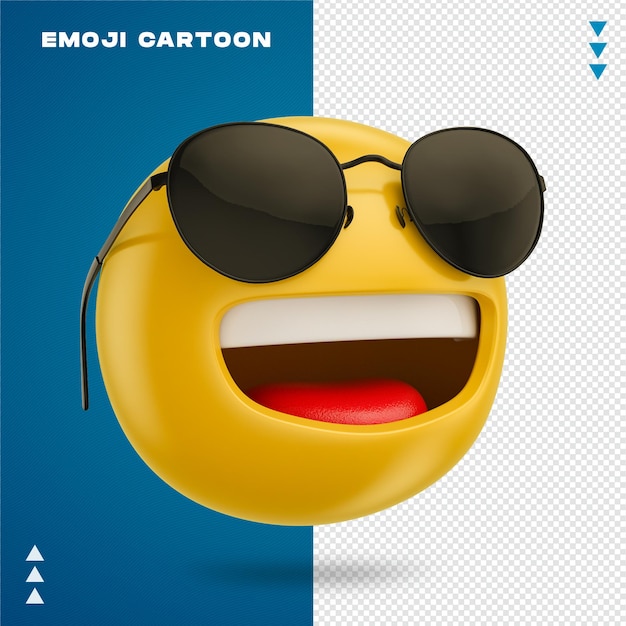 PSD kreskówka emoji okulary
