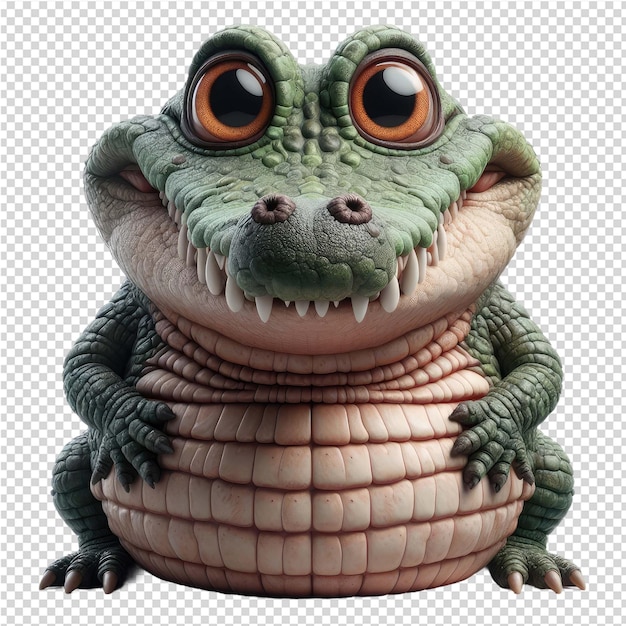 Kreskówka Krokodila Z Dużymi Ustami I Dużymi Oczami