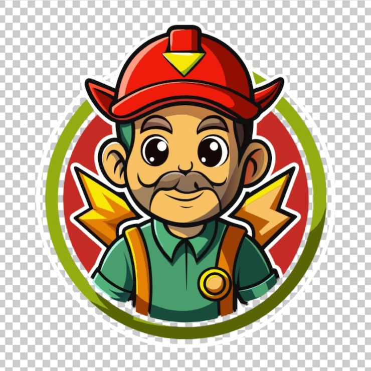 PSD kreskówka naklejka pracy clipart png