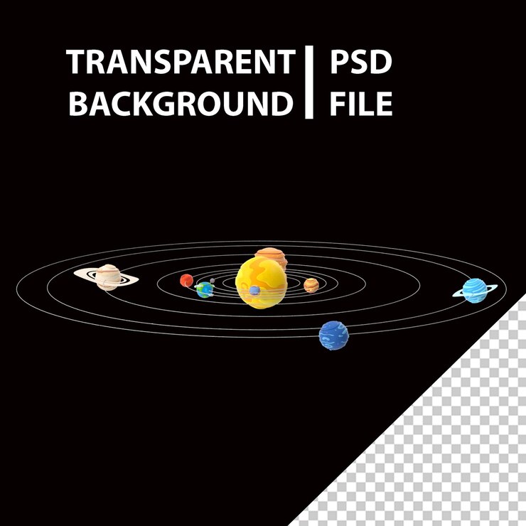 PSD kreskówka układ słoneczny png