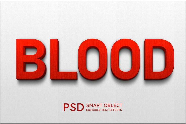 PSD krew 3d edytowalny premium psd efekt tekstowy