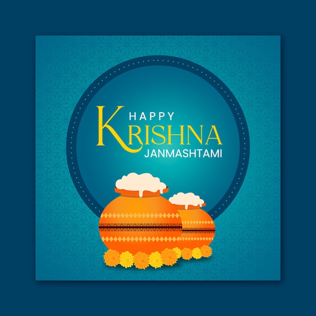 PSD krishna janmashtami bericht op sociale media 2