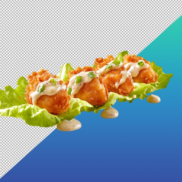 Krispige gebakken kippenbeten met dip
