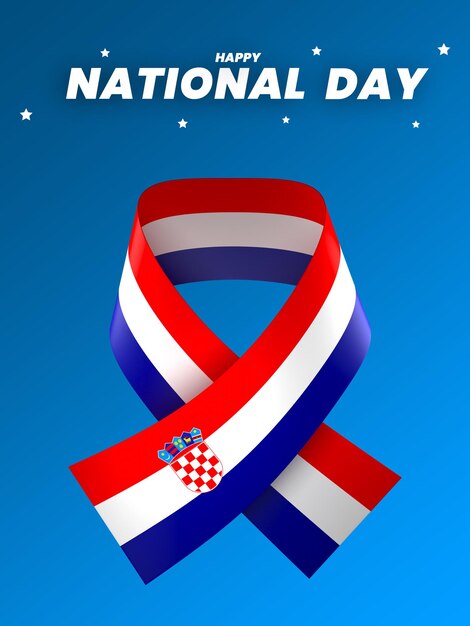 PSD kroatië vlag element ontwerp nationale onafhankelijkheidsdag banner lint psd