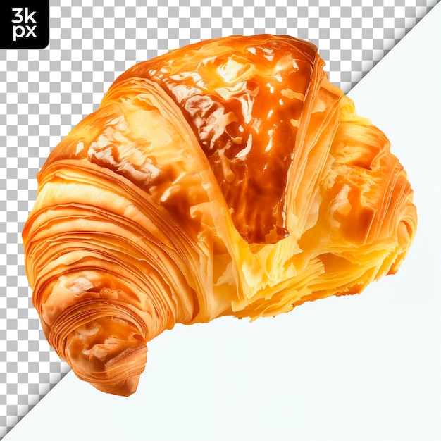 Kroissant z masłem na przezroczystym tle