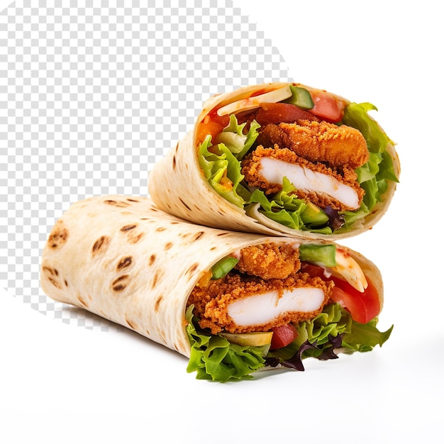 Krokante kip wrap met sla tortilla wrap met kip en groenten