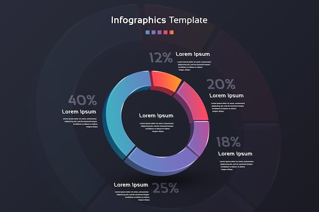 PSD kroki infografiki biznesowej 3d