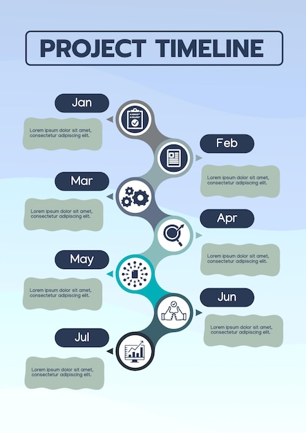 Kroki Oś Czasu Infografika Proces Prezentacja