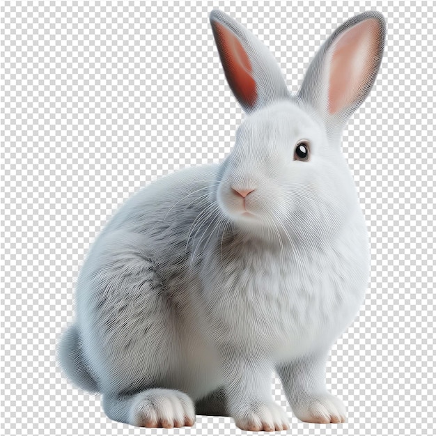 PSD królik jest pokazany na zdjęciu z białą twarzą i uszami
