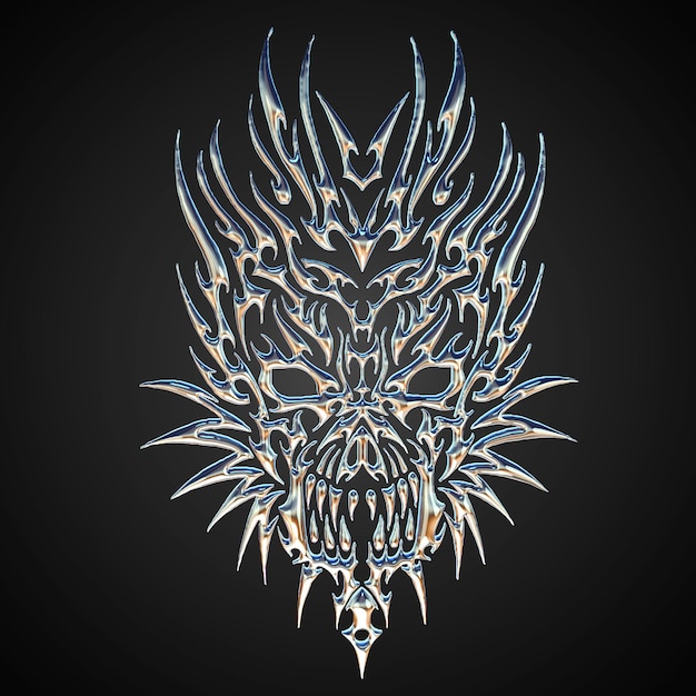 Krom ve gümüşle 3D tribal