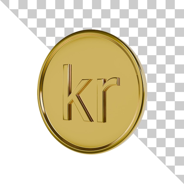 PSD krona gold coin 3d icon