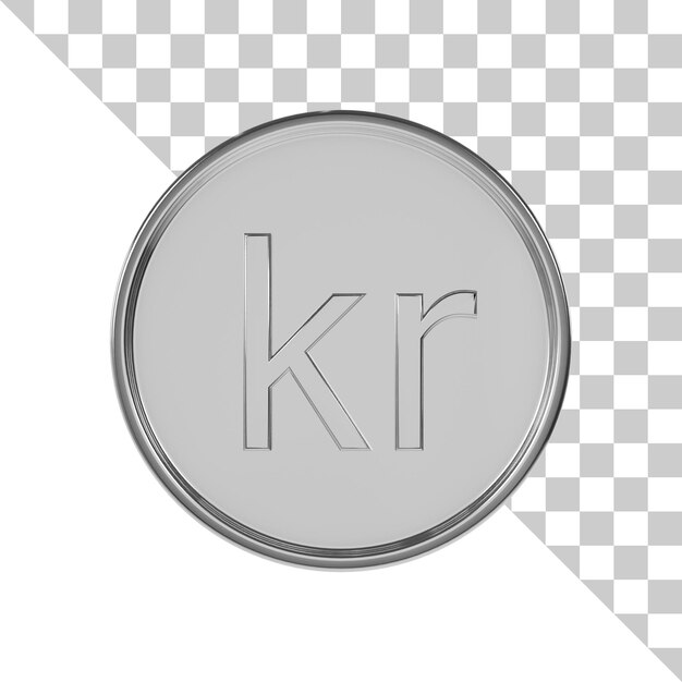 PSD krona silver coin 3d icon