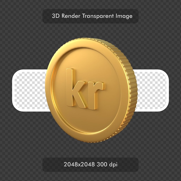 PSD krone gold coin 3d render illustration