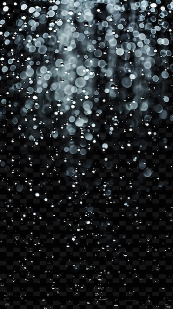 PSD krople deszczu na czarnym tle