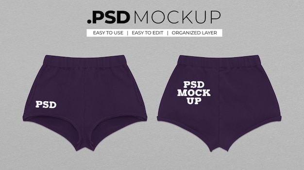 PSD krótkie spodnie do biegania realistyczny psd mockup