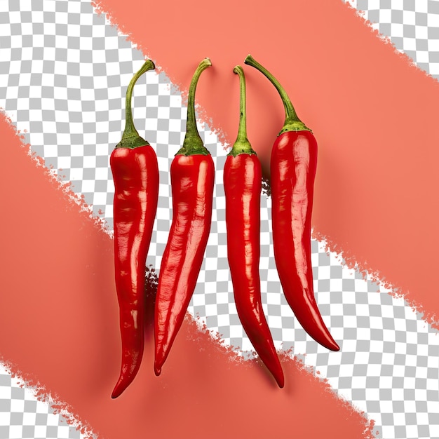 PSD kruidige rode chili's op een doorzichtige achtergrond
