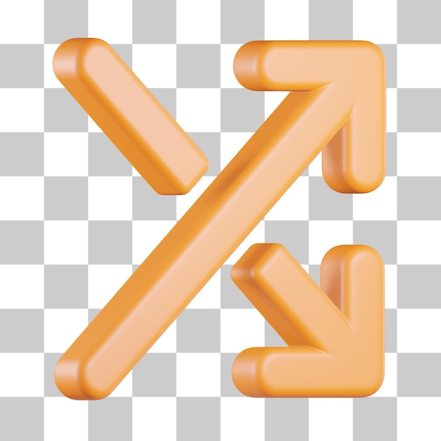 Kruis pijl 3d pictogram