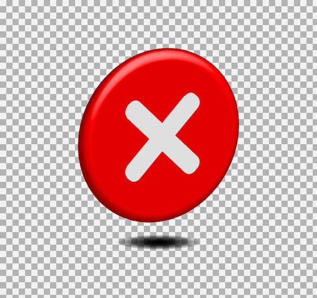 Kruis teken verkeerd of onjuist negatief geen keuze pictogram symbool pictogram illustratie geïsoleerd op rode backg