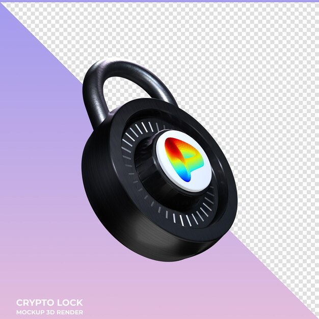 Krypto Lock Curve DAO Token CRV 3D ikona