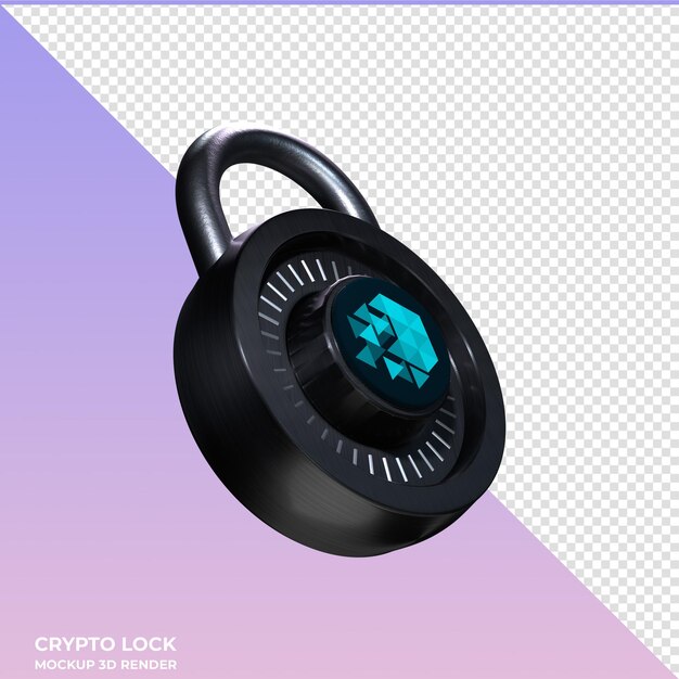 PSD krypto lock iotex iotx 3d ikona